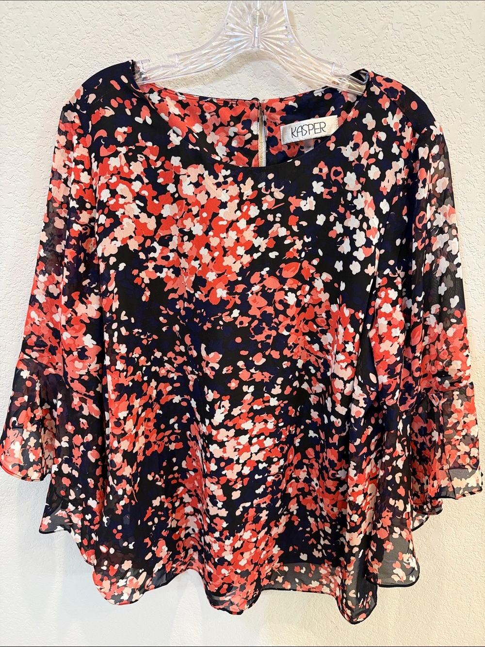 Chaus Gray Layered Short-Sleeve Blouse